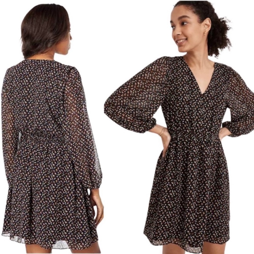 Madewell Georgette Button-Front Mini Dress